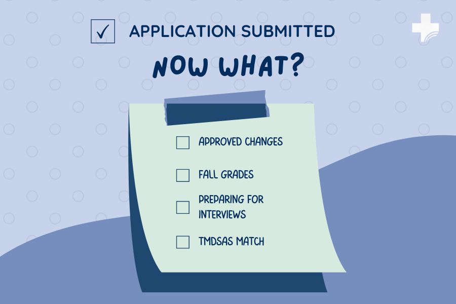 Post submission checklist, 
Approved Changes, Fall Grades, Interview prep, TMDSAS Match